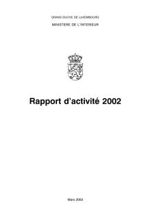 Rapport Interieur 2002.pdf, Rapport d'activité - 2002
