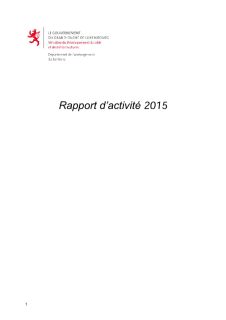 DEPARTEMENT DE L’ENVIRONNEMENT, Rapport d'activité - 2015