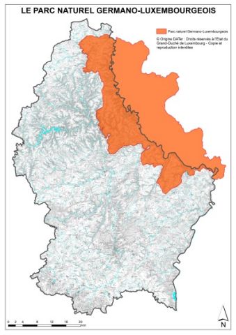 Carte: Le Parc Naturel Germano-luxembourgeois fondé en 1964