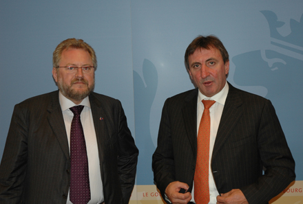Jean-Claude Reding, président de l'OGB-L et Jean-Marie Halsdorf, ministre de l'Intérieur et de l'Aménagement du territoire